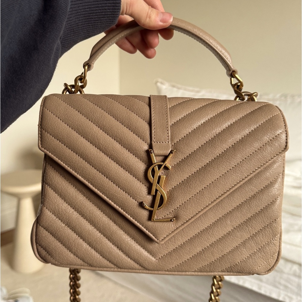 YSL Medium College Bag - Rare Taupe Color - Picture 2 of 16